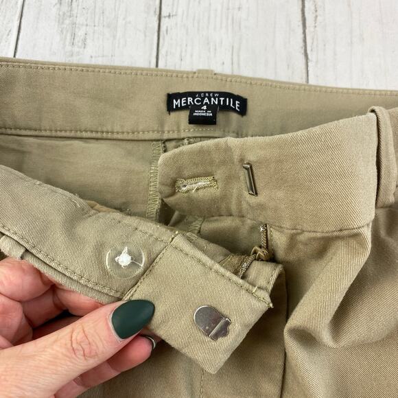J. Crew Mercantile Khaki Tan Effortless Slim-Fit Crop Chino Pants J9743 Size 4 - Picture 10 of 12